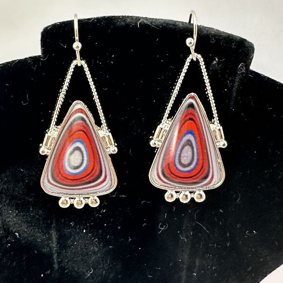 Statement‎ Dangle Earrings Colorful Triangle Design Fashion Jewelry - Picture 7 of 8